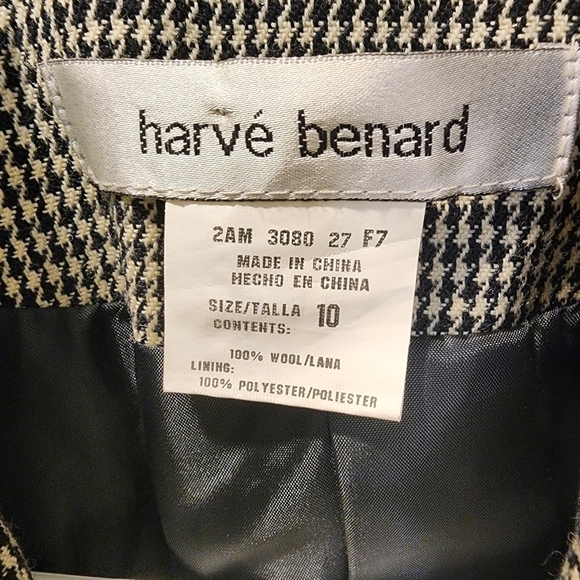 Harve Benard 100% wool Houndstooth black size 10 NWT - Picture 8 of 10